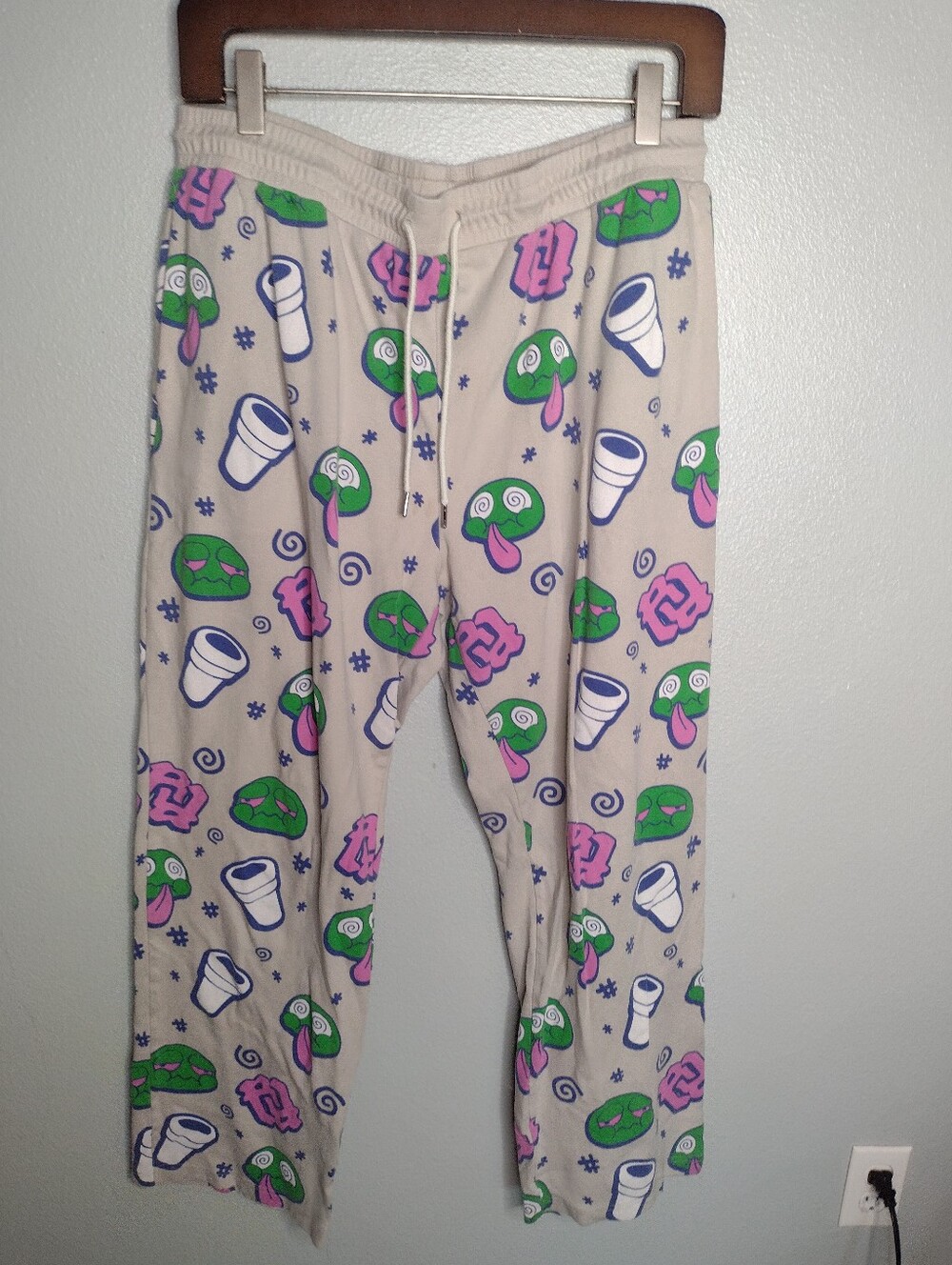 KanKan Kan Kan Really Rich Pajamas Pants XL Frog Mens Gray Lounge Streetwear B3